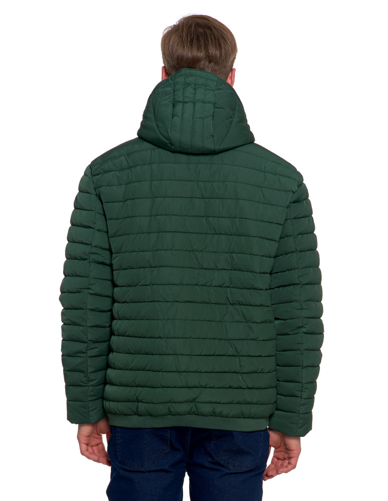 Odzież wierzchnia - Męska kurtka pikowana z odpinanym kapturem ZIELONY  - produkt moraj.pl 7