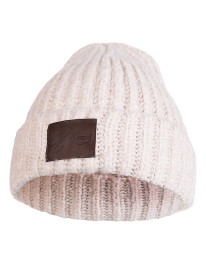 Czapka damska zimowa z wełną i naszywką