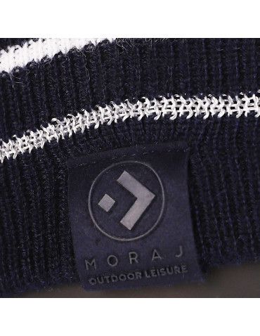 CZAPKI - Czapka męska zimowa z przędzą odblaskową i wełną merino GRANATOWY - produkt 2