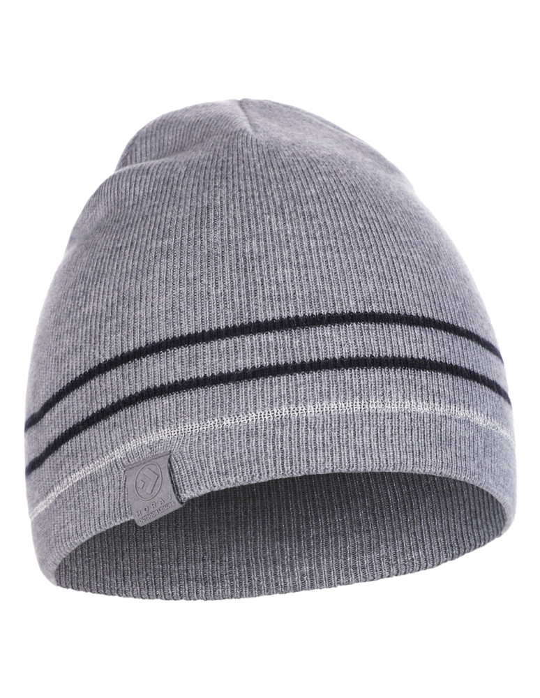 CZAPKI - Czapka męska zimowa z przędzą odblaskową i wełną merino SZARY - produkt moraj.pl 1