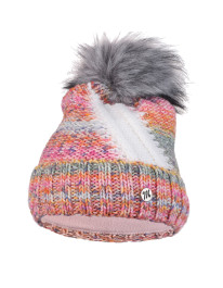 Czapka zimowa damska z pomponem i polarowym ociepleniem