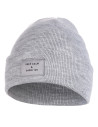 Czapka damska beanie klasyczna z naszywką SZARY