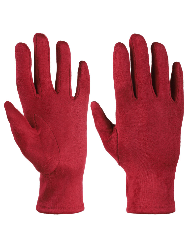 Rękawiczki - Rękawiczki damskie 2w1 z zamszowym wnętrzem BORDOWY  - produkt moraj.pl 2