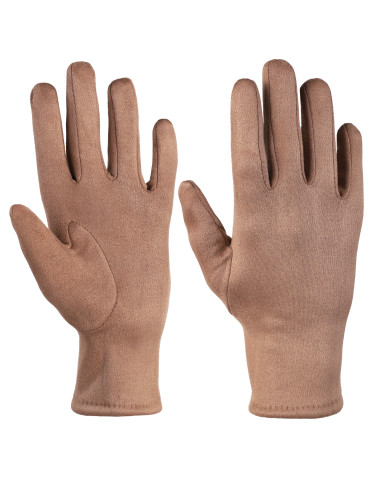 Rękawiczki - Rękawiczki damskie 2w1 z zamszowym wnętrzem BEŻOWY - produkt 2