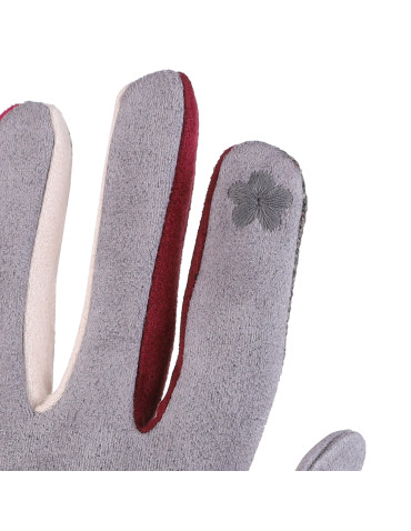 Rękawiczki damskie - Rękawiczki damskie z zamszu na jesień i zimę SZARY - produkt 3