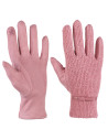 Rękawiczki damskie ażurowe z zamszem RÓŻOWY