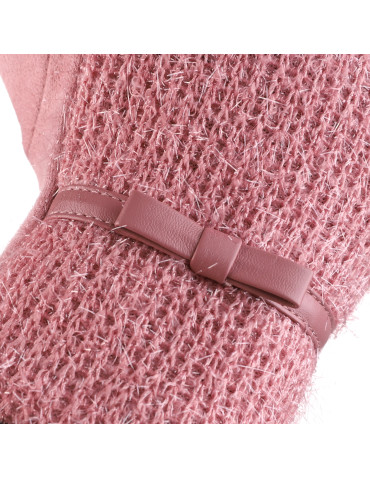 Rękawiczki damskie ażurowe z zamszem  - produkt 2