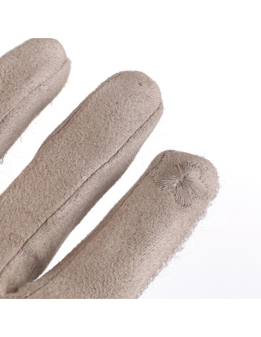 Rękawiczki - Rękawiczki damskie ażurowe z zamszem BEŻOWY - produkt 3