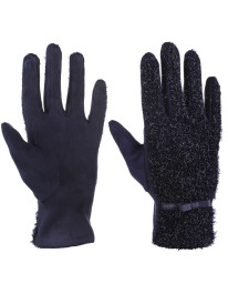 Rękawiczki damskie ażurowe z zamszem