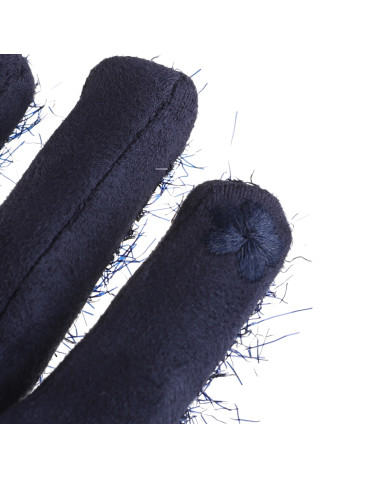 Rękawiczki - Rękawiczki damskie ażurowe z zamszem GRANATOWY - produkt 3