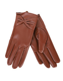 Rękawiczki damskie z eko skóry ocieplane futerkiem