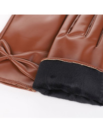 Rękawiczki damskie z eko skóry ocieplane futerkiem  - produkt 2