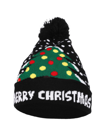 Czapki - Czapka świąteczna LED z pomponem WZÓR 1 - produkt 1