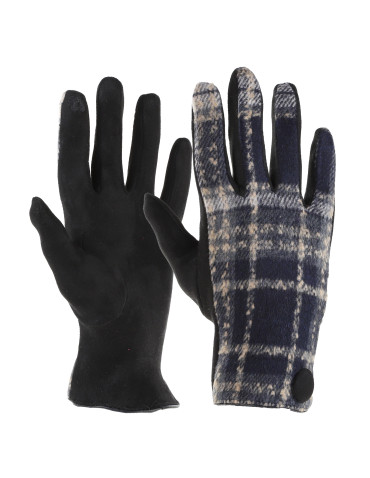 Rękawiczki damskie zamszowe z kratką