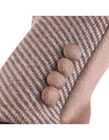 Rękawiczki - Rękawiczki damskie z zamszu na jesień i zimę BEŻOWY - produkt 2