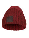 Czapka damska zimowa z wełną i naszywką BORDOWY