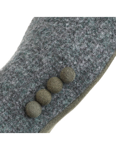 Rękawiczki - Damskie rękawiczki ocieplane z ozdobnymi guzikami ZIELONY - produkt 2