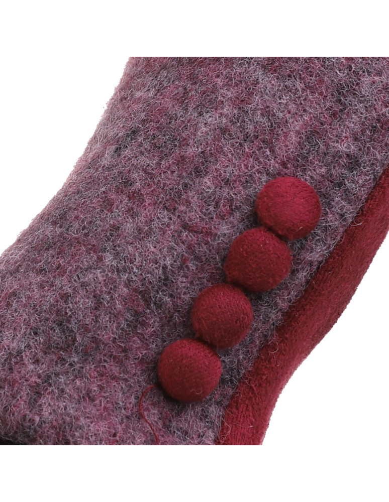 Rękawiczki - Damskie rękawiczki ocieplane z ozdobnymi guzikami CZERWONY  - produkt moraj.pl 2