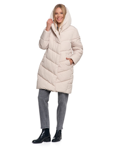 Odzież wierzchnia - Kurtka damska płaszcz pikowana luźna KREMOWY - produkt 13