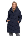 Kurtka damska płaszcz pikowana luźna GRANATOWY