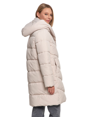 Odzież wierzchnia - Kurtka damska płaszcz pikowana luźna KREMOWY - produkt 9