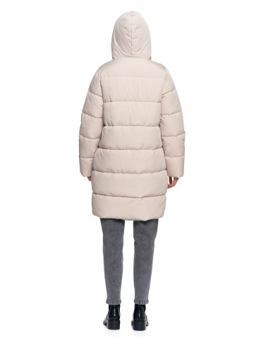 Odzież wierzchnia - Kurtka damska płaszcz pikowana luźna KREMOWY - produkt 16