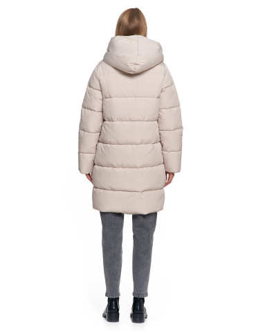 Odzież wierzchnia - Kurtka damska płaszcz pikowana luźna KREMOWY - produkt 17