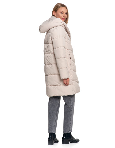 Odzież wierzchnia - Kurtka damska płaszcz pikowana luźna KREMOWY - produkt 18