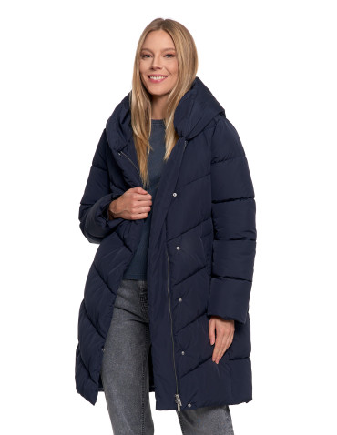 Odzież wierzchnia - Kurtka damska płaszcz pikowana luźna GRANATOWY - produkt 7