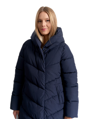 Odzież wierzchnia - Kurtka damska płaszcz pikowana luźna GRANATOWY - produkt 6