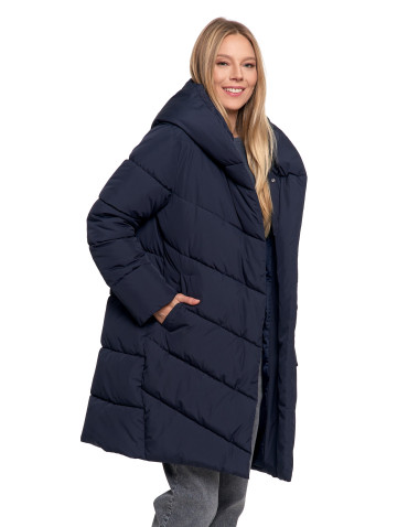 Odzież wierzchnia - Kurtka damska płaszcz pikowana luźna GRANATOWY - produkt 5