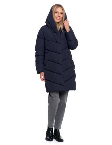 Odzież wierzchnia - Kurtka damska płaszcz pikowana luźna GRANATOWY - produkt 16