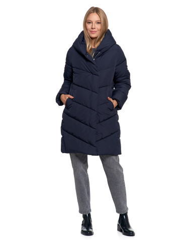 Odzież wierzchnia - Kurtka damska płaszcz pikowana luźna GRANATOWY - produkt 14