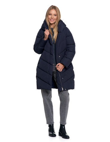 Odzież wierzchnia - Kurtka damska płaszcz pikowana luźna GRANATOWY - produkt 12