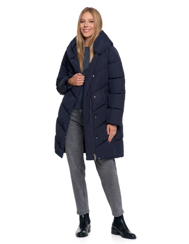 Odzież wierzchnia - Kurtka damska płaszcz pikowana luźna GRANATOWY - produkt 10