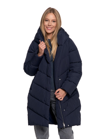 Odzież wierzchnia - Kurtka damska płaszcz pikowana luźna GRANATOWY - produkt 9