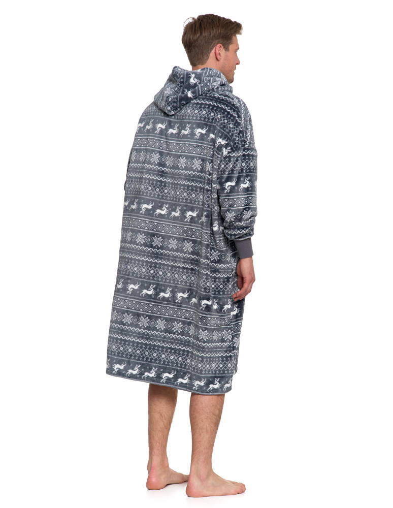 Piżamy - Kocobluza unisex luźna SZARY  - produkt moraj.pl 3