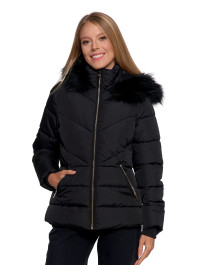 Damska kurtka pikowana z futerkiem