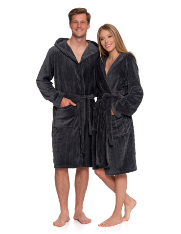 Ciepły szlafrok unisex z kapturem  - produkt 2