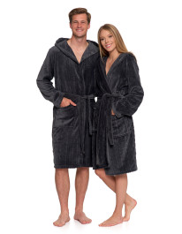 Ciepły szlafrok unisex z kapturem  - produkt 2