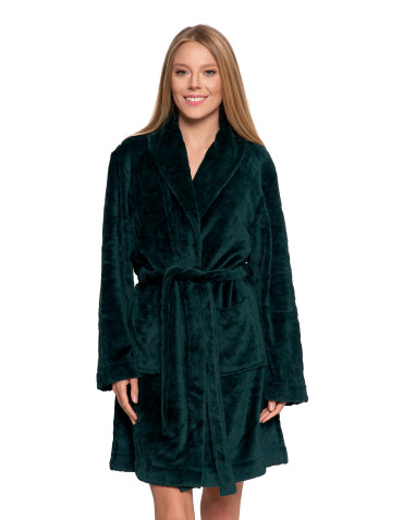 Szlafrok ciepły damski z wiązaniem bez kaptura