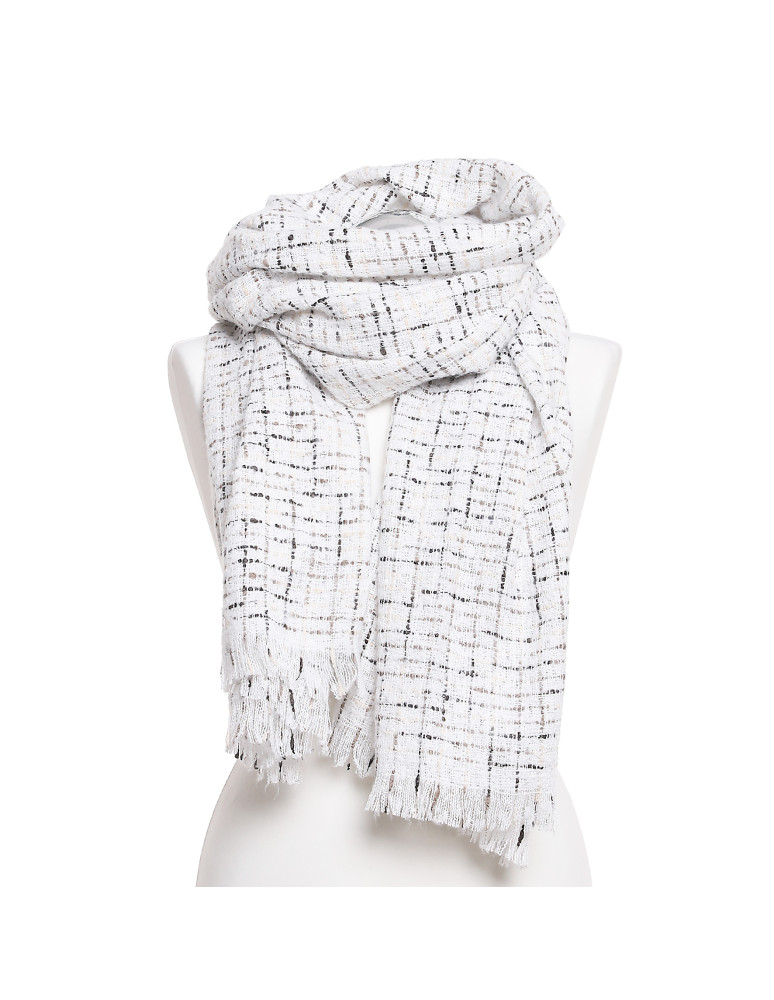 Szale i chusty - Damski szal dzianinowy BEŻOWY - produkt moraj.pl 1