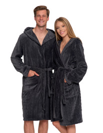 Ciepły szlafrok unisex z kapturem