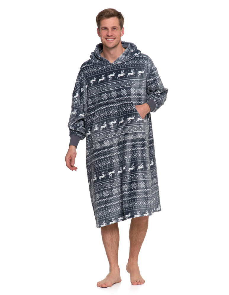 Piżamy - Kocobluza unisex luźna SZARY  - produkt moraj.pl 12