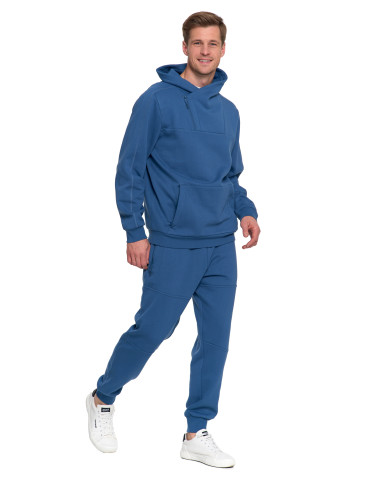 Bluzy - Bluza męska dresowa ocieplana z wysoką stójką JEANS - produkt 14