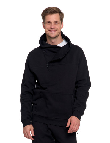 Bluzy - Bluza męska dresowa ocieplana z wysoką stójką CZARNY - produkt 6