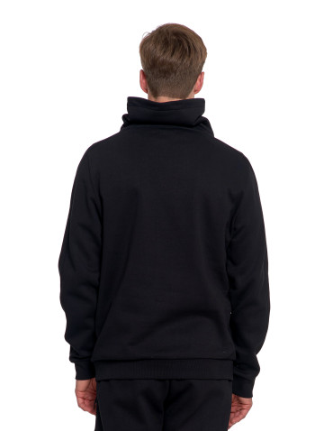 Bluzy - Bluza męska dresowa ocieplana z wysoką stójką CZARNY - produkt 1