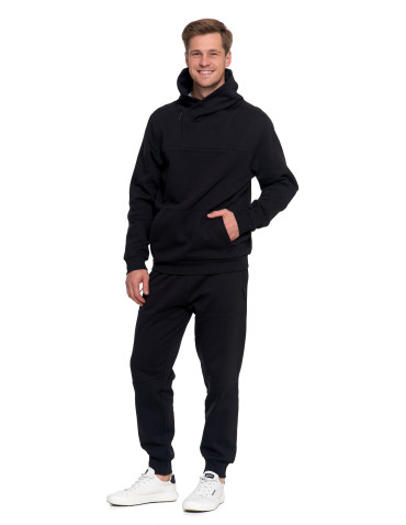 Bluzy - Bluza męska dresowa ocieplana z wysoką stójką CZARNY - produkt 11