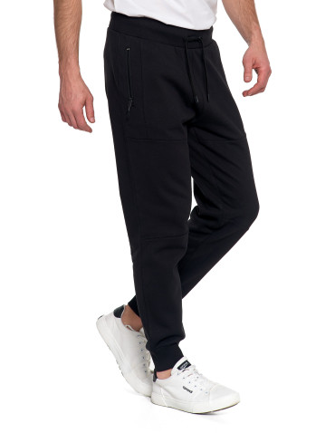 Spodnie - Spodnie dresowe męskie joggery ocieplane z kieszeniami CZARNY - produkt 9