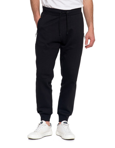 Spodnie - Spodnie dresowe męskie joggery ocieplane z kieszeniami CZARNY - produkt 7